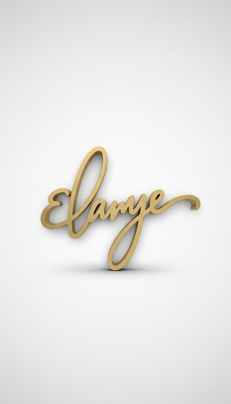Brushed Gold Script Name Plaque